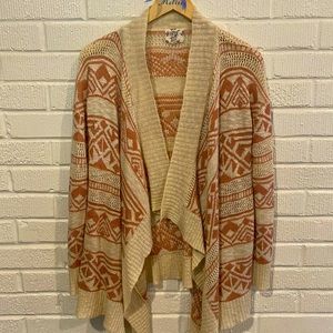 Hippie Rose brand patterned duster sweater - size small